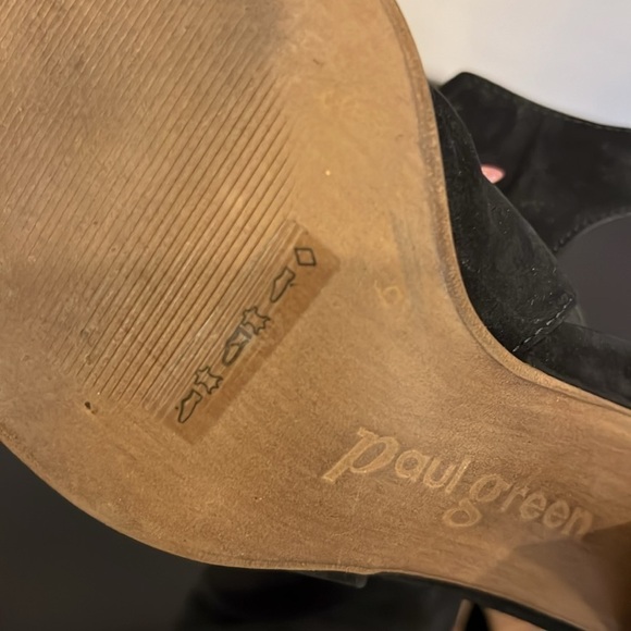 Paul Green Rival Sandal, black nubuck leather, scrunched look,slingback, 8.5 - Picture 14 of 16